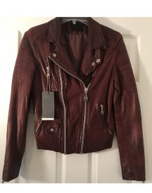 Mens Wyoming Wine Leather Jacket