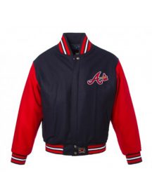 Men’s Atlanta JH Design Braves 2 Tone Royal Wool Varsity Jacket