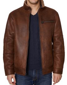 Men’s Buffalo David Bitton Shearling Leather Jacket
