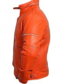 Men’s Daft Punk Orange Leather Jacket