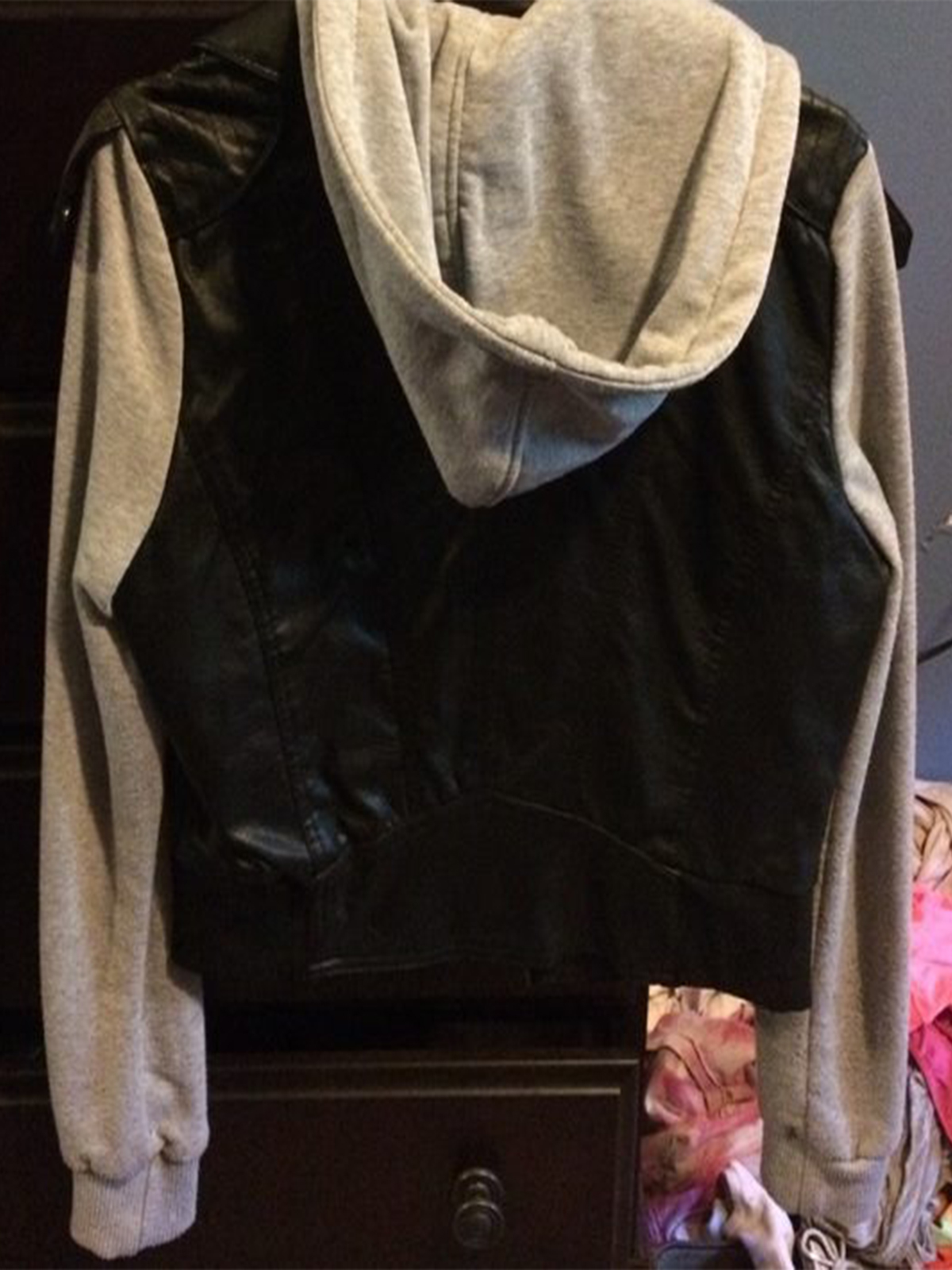 Men’s Moto Fashion Cloth Sleeves With Leather Jacket