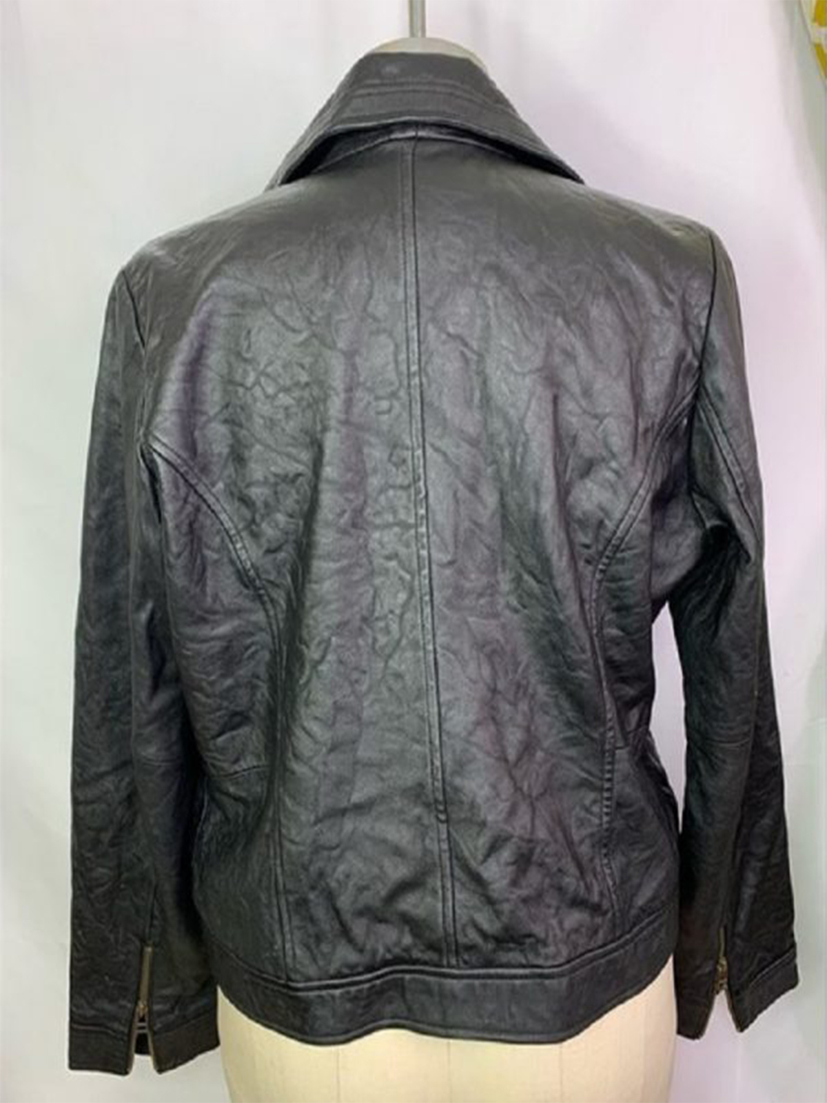 Old Navy Black 100% Leather Jacket