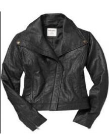 Old Navy Black 100% Leather Jacket