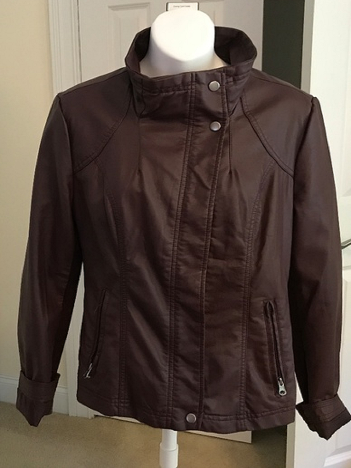 RDstyle Military Rhonda Faux Leather Jacket