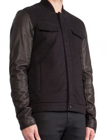 T By Alexander Jean Jacket With Leather Sleeves