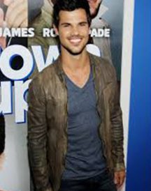 Taylor Lautner Grown Ups 2 Premiere Distressed Leather Jacket