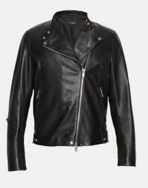 Theory banded DB Black Leather Jacket