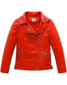 Trango Red Girls Kids Todller Leather Jacket