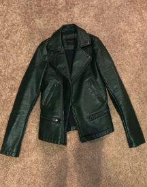 Womens Dark Green Leather Jacket