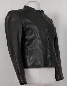 Womens Elie Tahari Black Leather Jacket