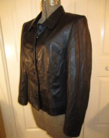 Womens Fashion Talbots Black Leather Jacket