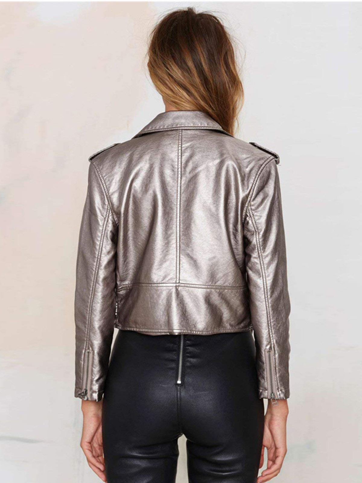 silver metallic womens jacket