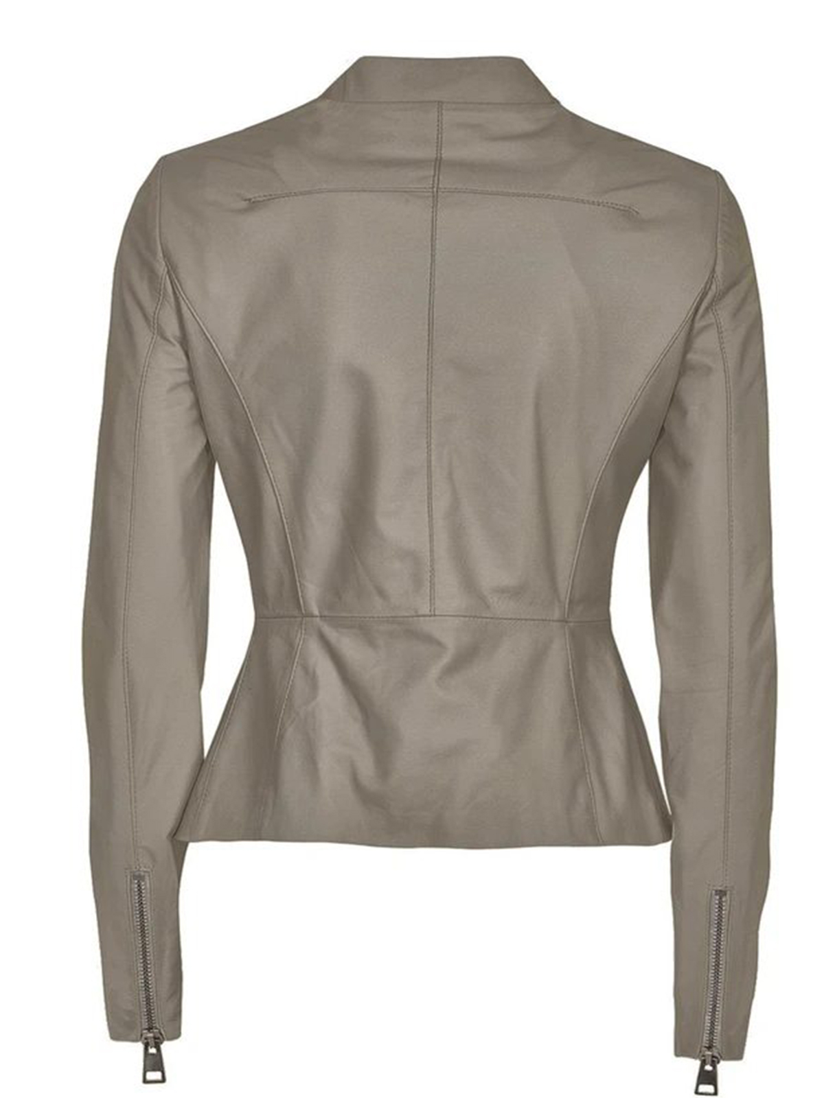 Womens Taupe Leather Jacket