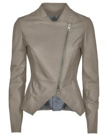 Womens Taupe Leather Jacket