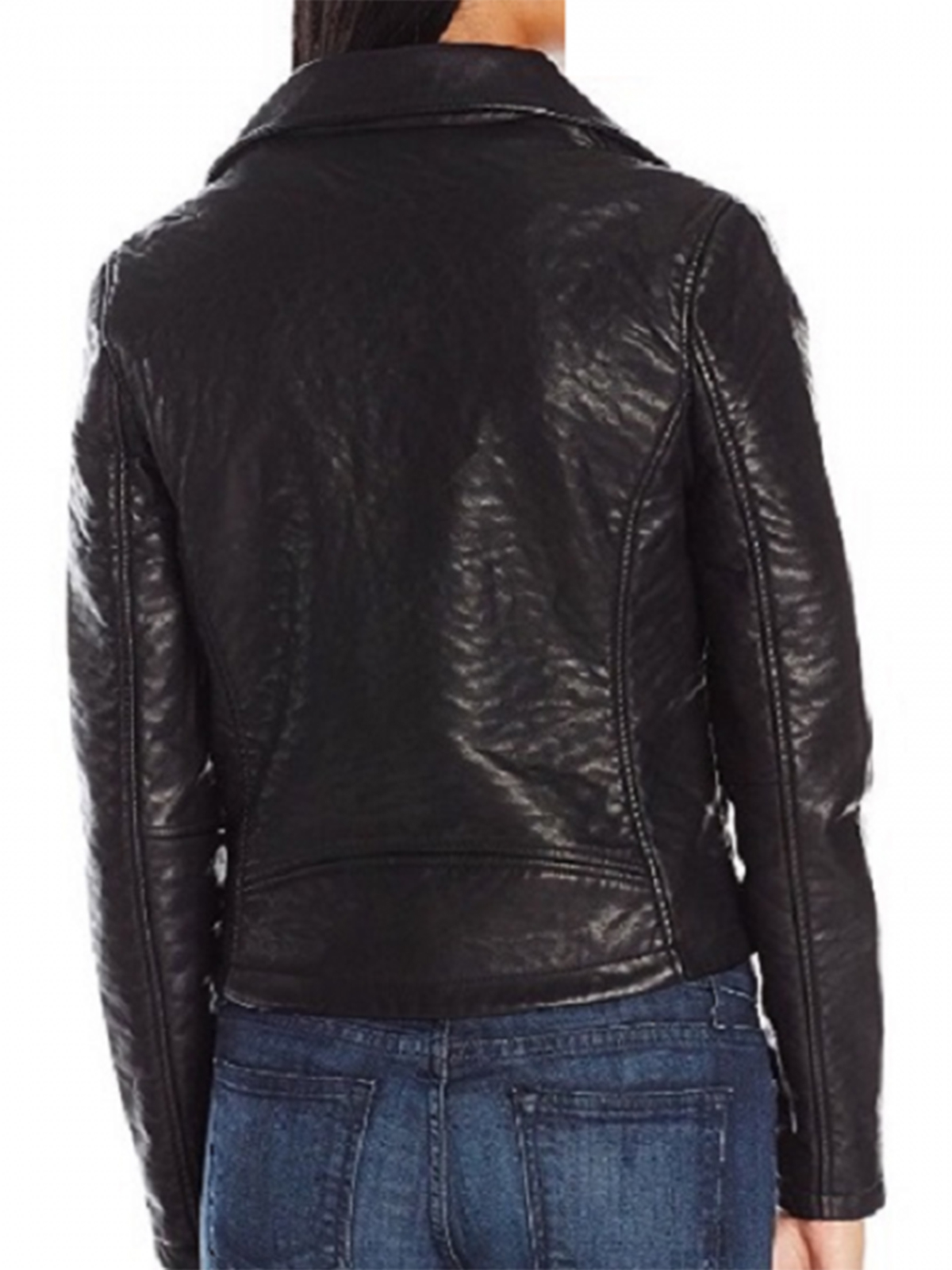 Womens Vigoss Black Faux Leather Jacket