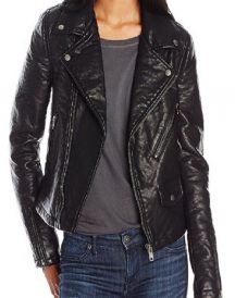 Womens Vigoss Black Faux Leather Jacket