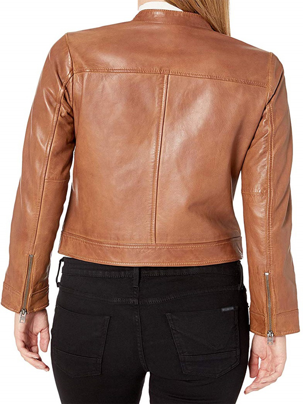 Women’s Lucky Branded Brown Leather Jacket