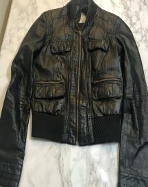Zara TRF Trafaluc Leather Collection Biker Bomber Jacket