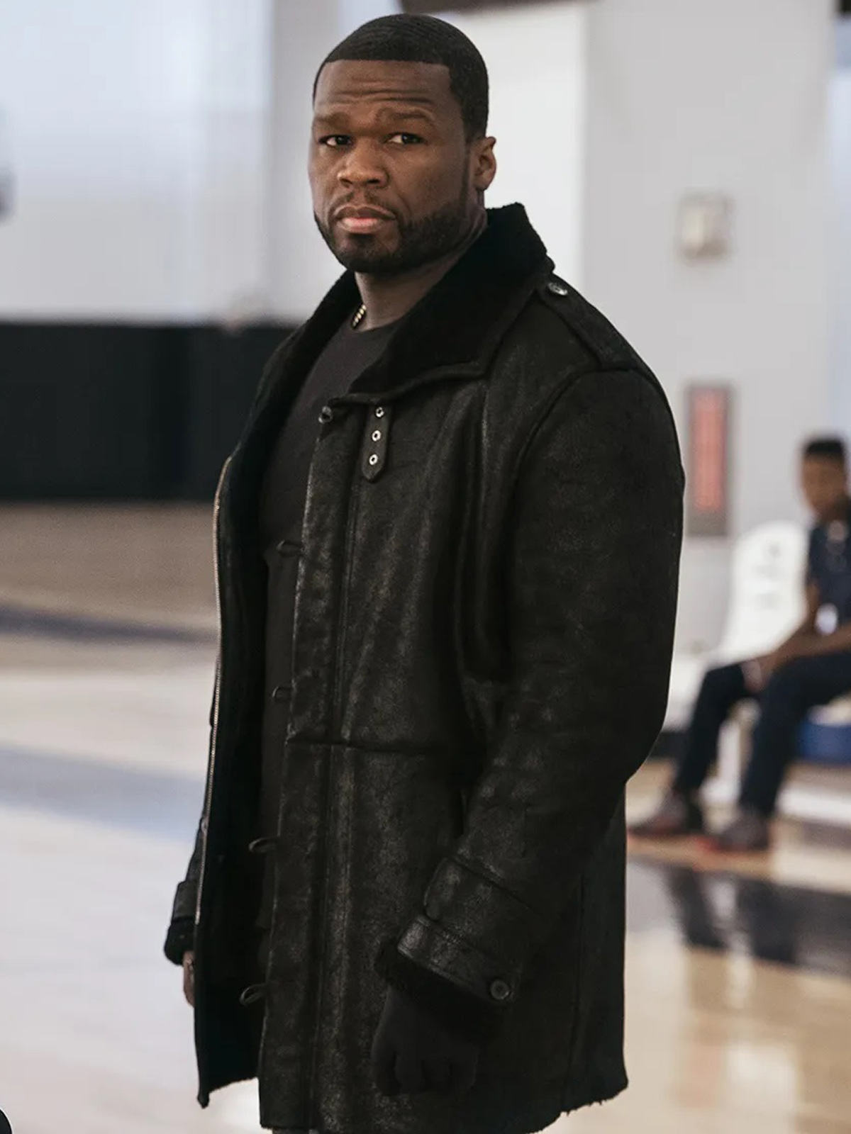 50 Cent Jackson Kanan Black Leather Men's Winter Fur Lining Coat ...