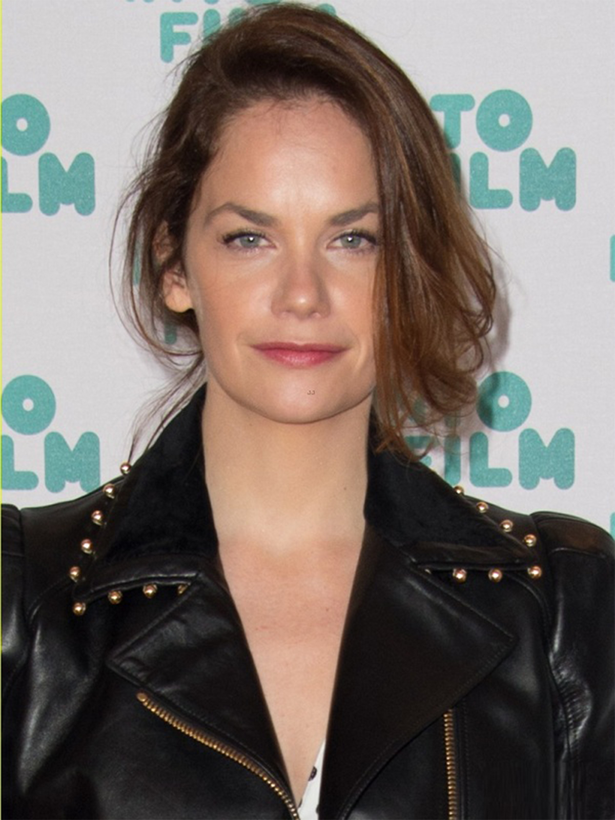 Actress Laura Haddock Leather Jacket