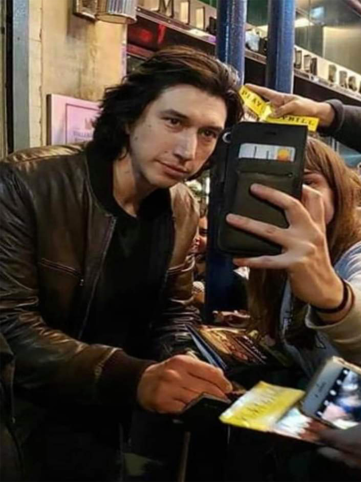 Adam Driver Mens Brown Leather Jacket