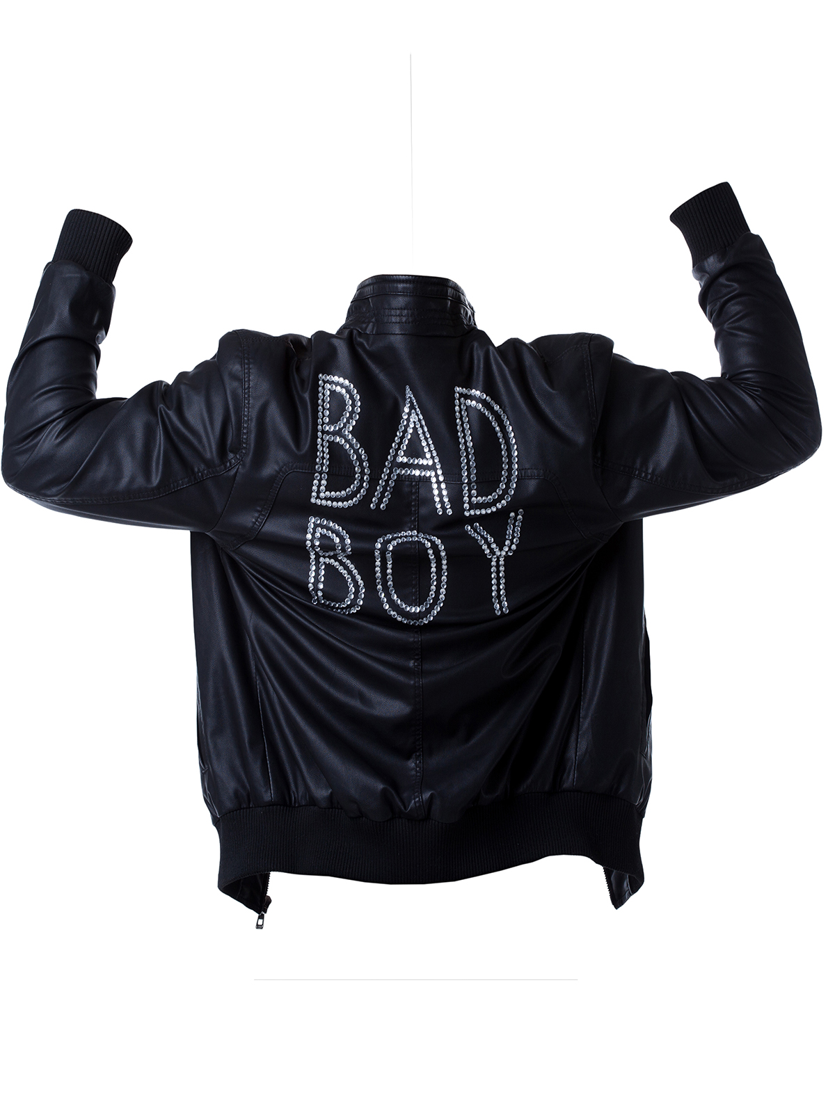 Bad Boy Bad Girl New Style Black Leather Jacket Stars Jackets