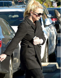 Britney Spears Black Wool Coat