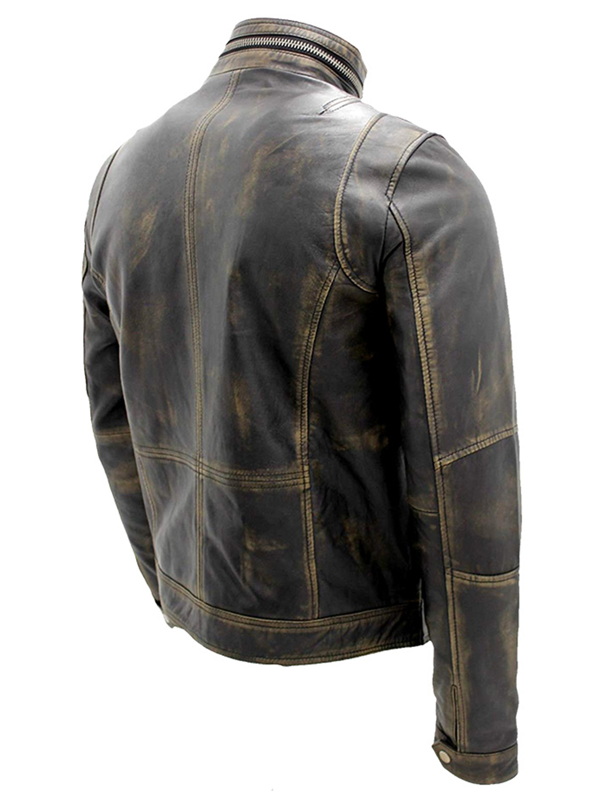 Cafe Racer Biker Style Real Distressed Metal Leather Jacket