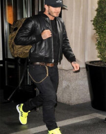 David Beckham Black Bomber Jacket