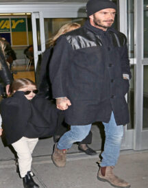 David Beckham Black Wool Winter Coat For Men On Sale