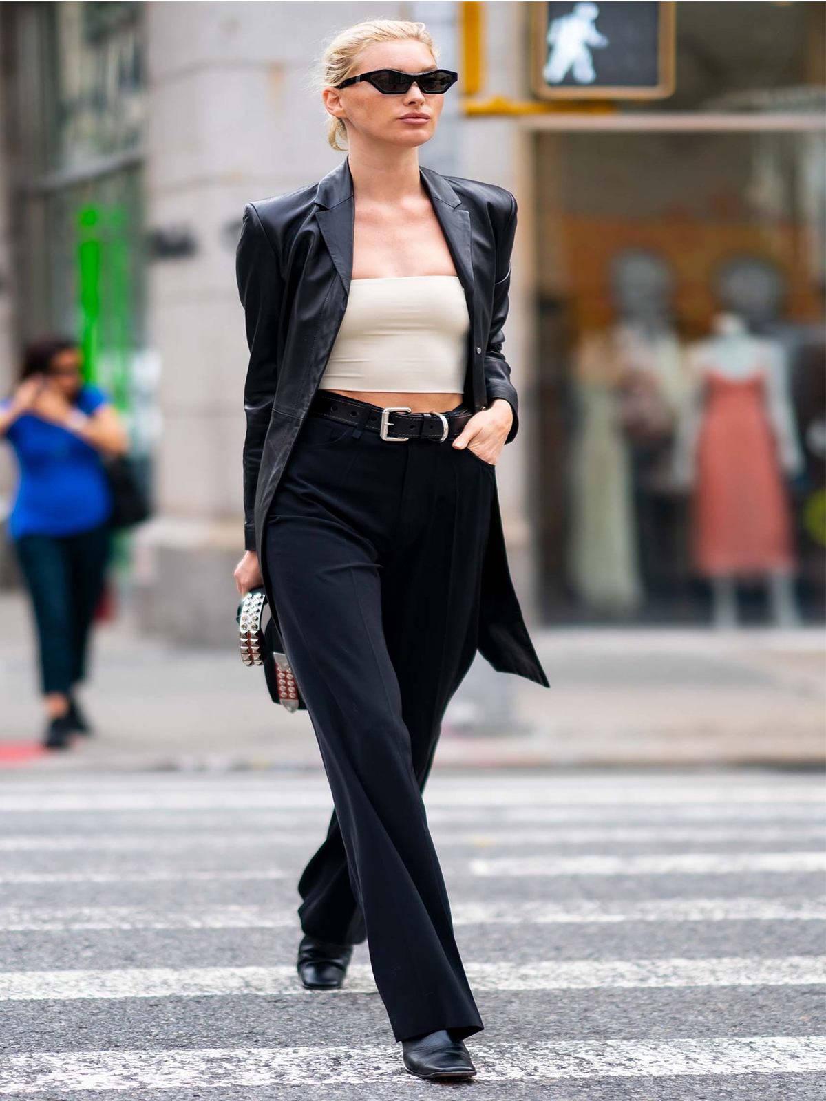 Elsa Hosk Casual Black Winter Coat for Women