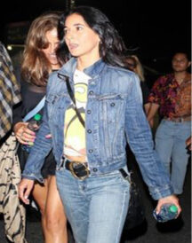 Emmanuelle Chriqui Ladies Casual Slim Fit Blue Denim Jacket