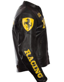 Ferrari Motorcycle Black Leather Jacket