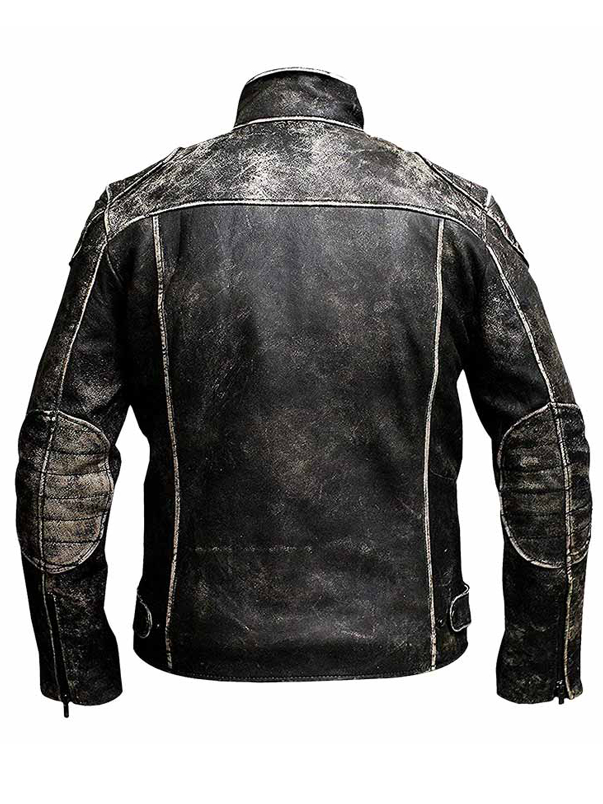 Gents Vintage Retro Distressed Black Antique Biker Jacket