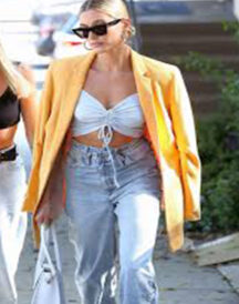 Hailey Rhode Bieber Yellow Wool Women’s Coat