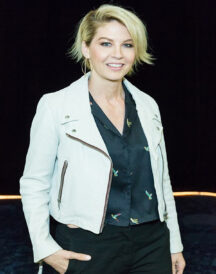 Jenna Elfman Biker Leather Jacket