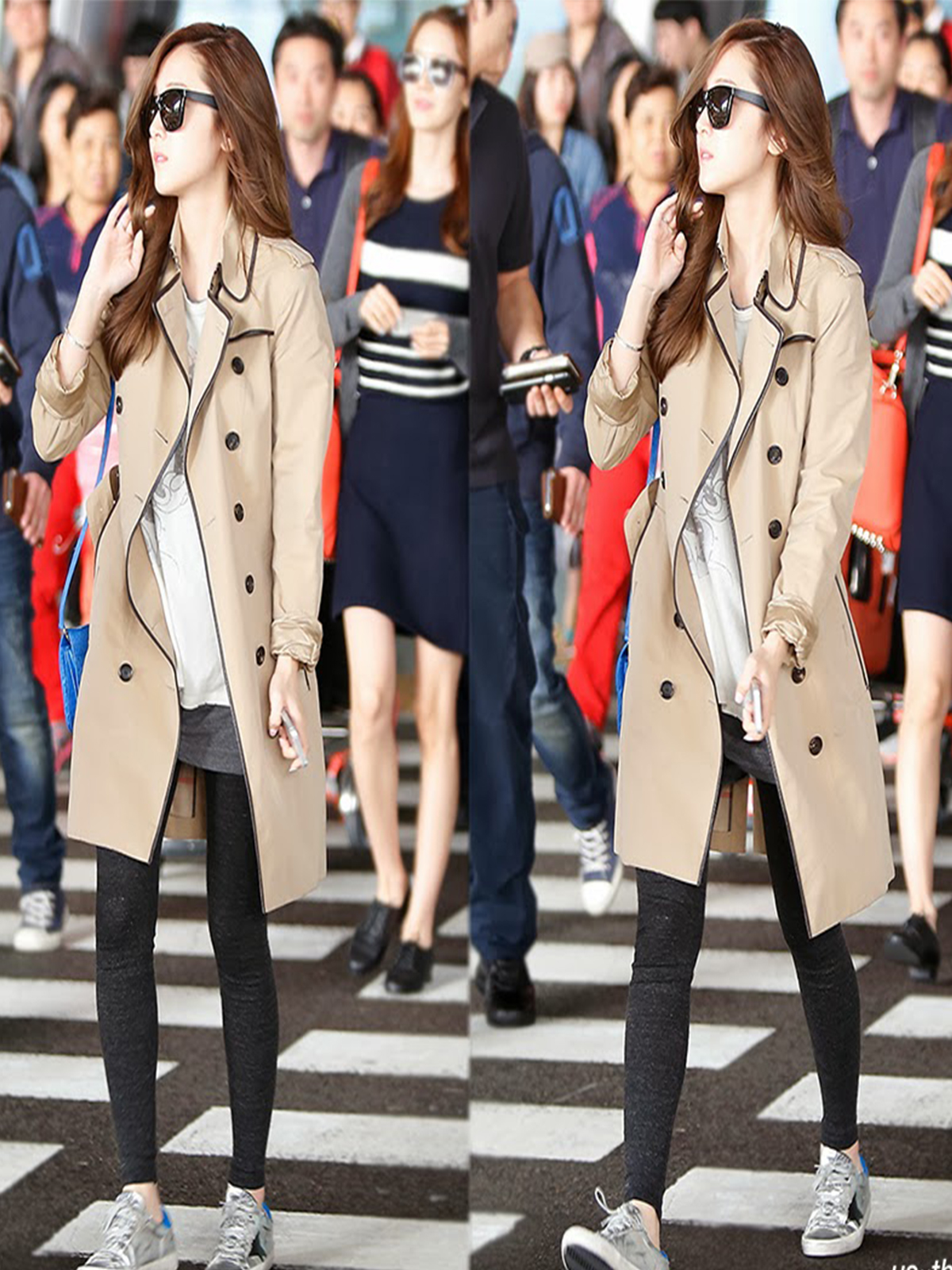 K-Pop Celebrity Jessica Jung Brown Cotton Over coat