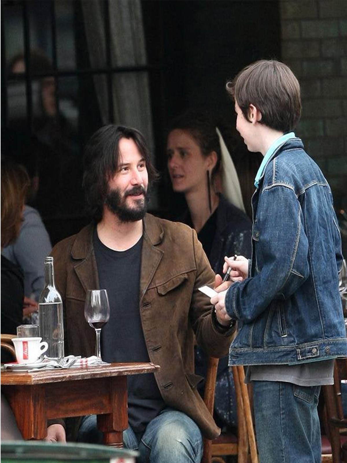 Keanu Reeves Mens Casual Suede Leather Blazer