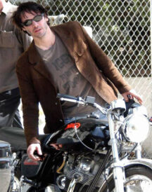 Keanu Reeves Mens Casual Suede Leather Blazer