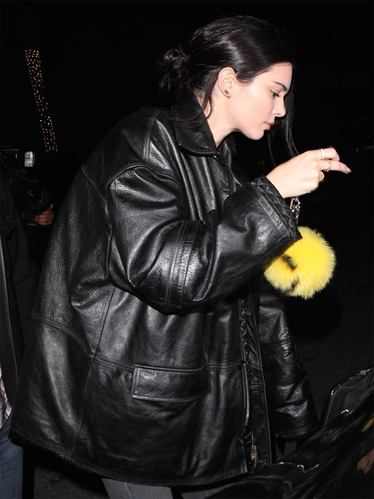 Kendall Jenner Plus Size Leather Winter Coat For Women