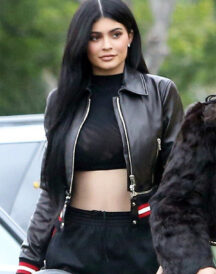 Kylie Jenner Slimfit Varsity leather Jacket