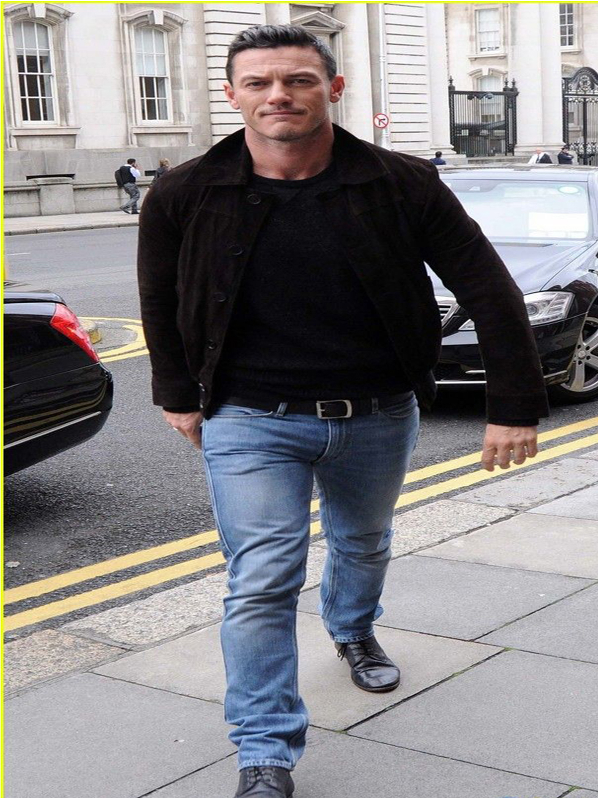 Luke Evans Mens Casual Brown Suede Dracula Untold Jacket