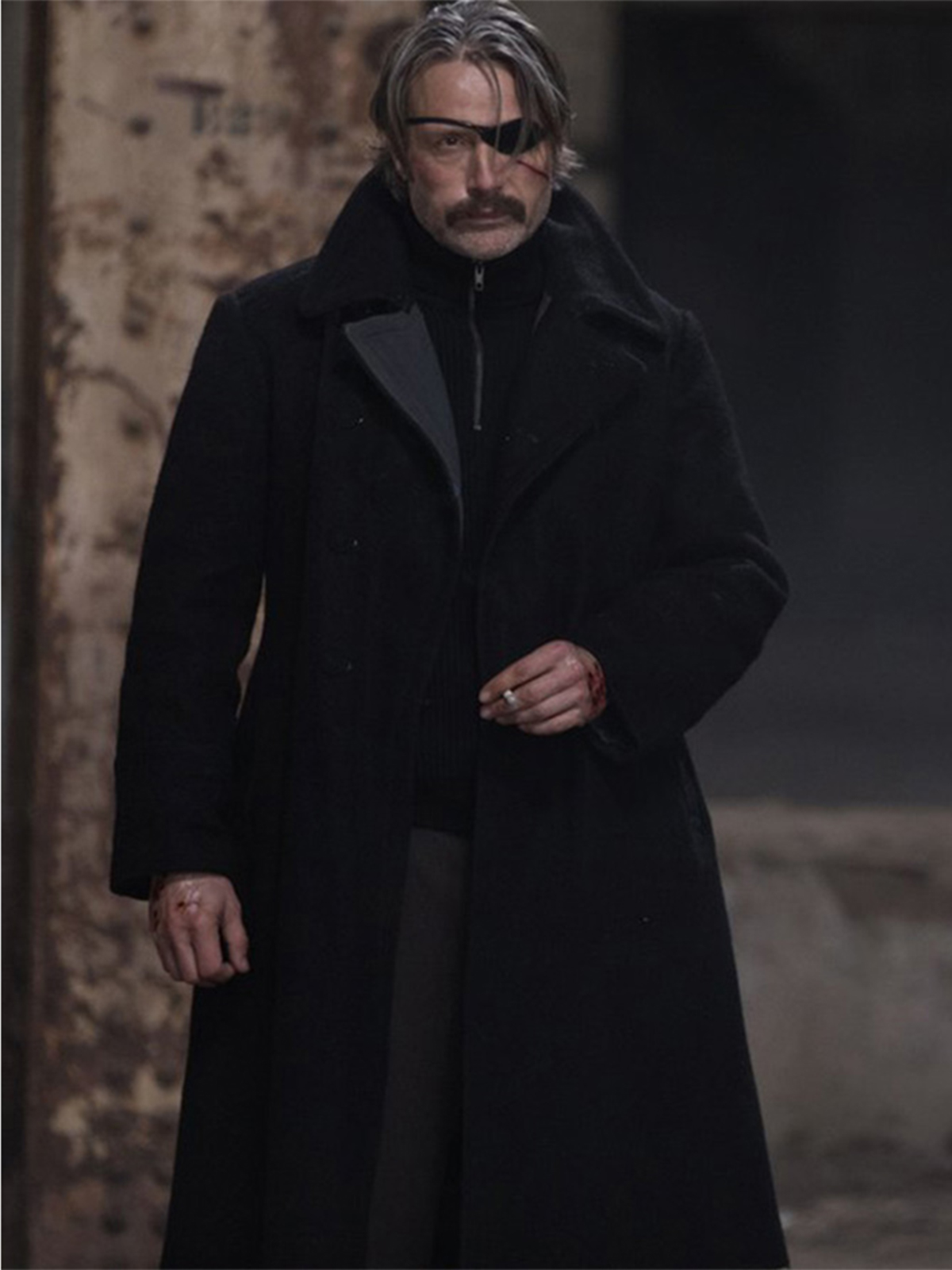 Mads Mikkelsen Polar Black Long Coat