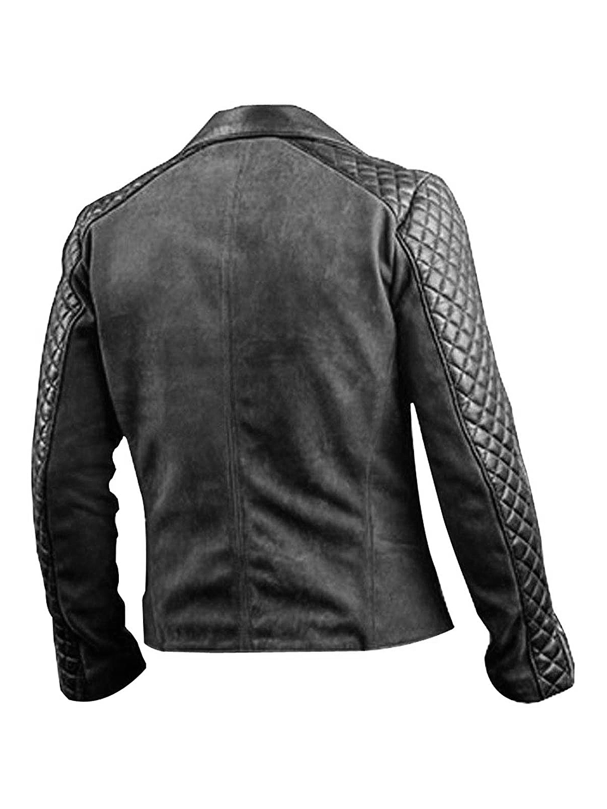 Men's Cafe Racer Stylish Biker Brown Diamond Quilted Leather Jacket