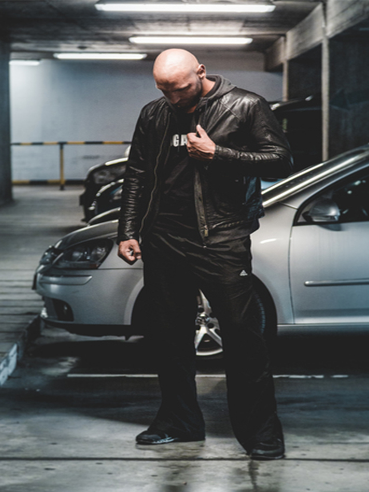 Men’s Casual Black Slim Fit Biker Genuine Jacket