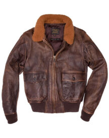 Men’s G1 Navy Brown Real Cowhide Distressed Leather Flight Jacket