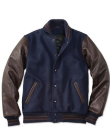 Navy And Brown Varsity Jackets For Men