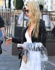 Stella Maxwell Black Slim Fit Leather Biker Jacket