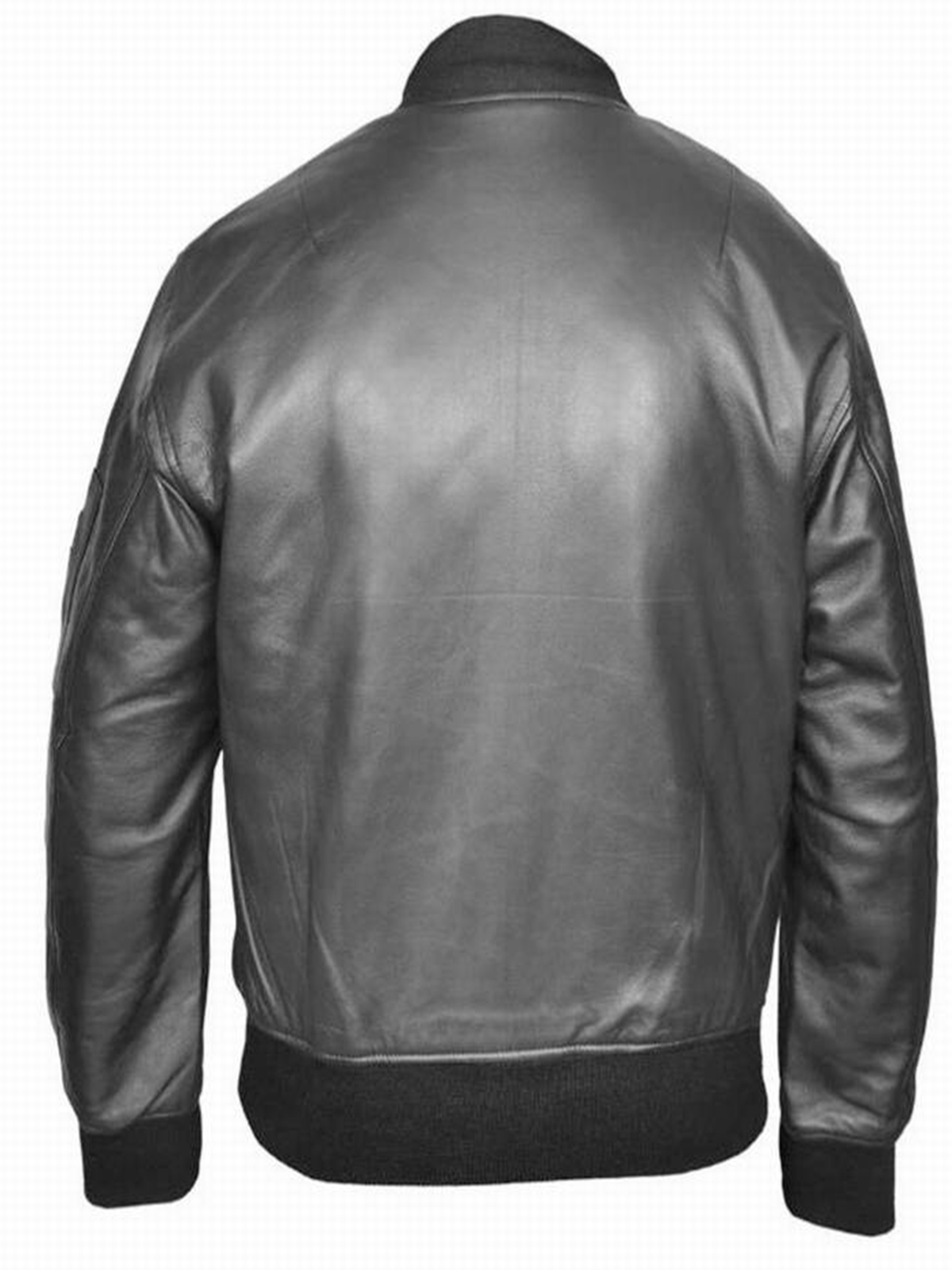 US Air Force Military MA1 Flight Pilot Bomber Black Leather Jacket