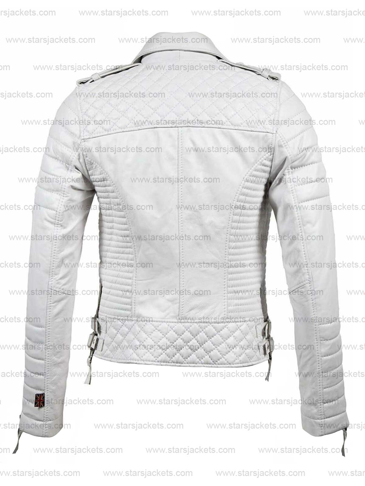 Unisex Casual White Biker Slim Fit Genuine Leather Jacket